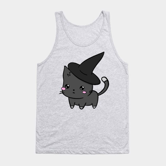 Cute Cat With Witch Hat Tank Top by superdupertees